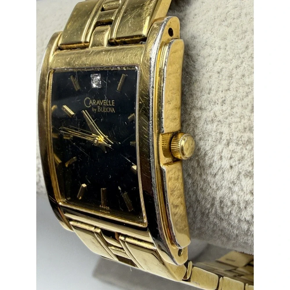 Caravelle By Bulova 44D05 Mens Tank Watch New Battery 26MM 8.5